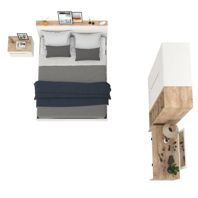 Муссон Спальня № 16 цвет белый/дуб эндгрейн элегантный, ортопед