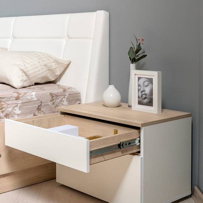 Муссон Спальня № 16 цвет белый/дуб эндгрейн элегантный, ортопед