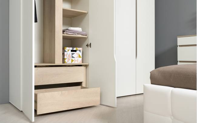 Муссон Спальня № 16 цвет белый/дуб эндгрейн элегантный, ортопед