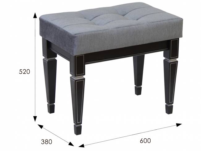 Банкетка Васко В 97Н венге/серебро Банкетка Васко В 97Н венге/серебро