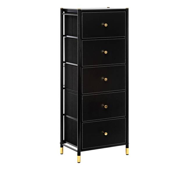 Комод Leset Хайди 5 ящиков Чёрный Чёрный