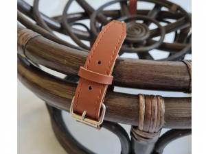 Мебельный ремешок Мамасан/Папасан натур. кожа, тёмно-коричневый тёмно-коричневый натур. кожа