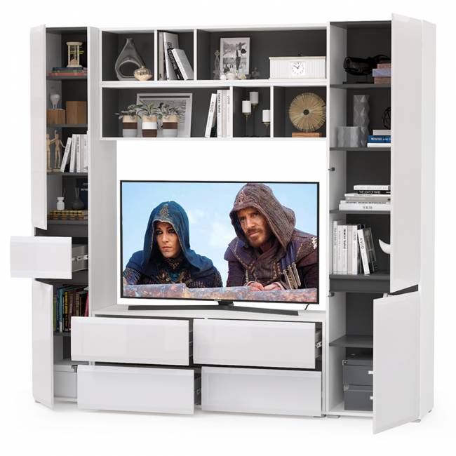 Сидней № 41 цвет белый/чёрный/фасады МДФ белый глянец Сидней № 41 цвет белый/чёрный/фасады МДФ белый глянец