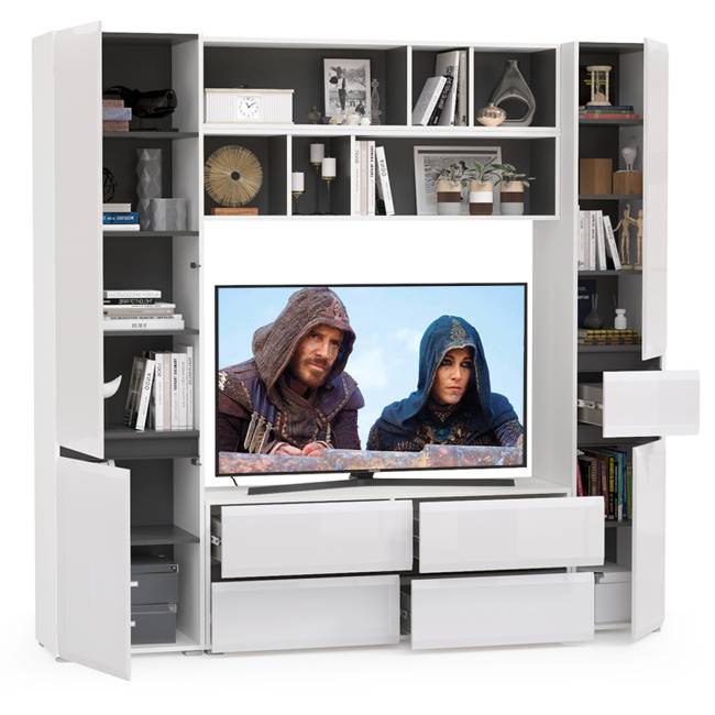 Сидней № 41 цвет белый/чёрный/фасады МДФ белый глянец Сидней № 41 цвет белый/чёрный/фасады МДФ белый глянец