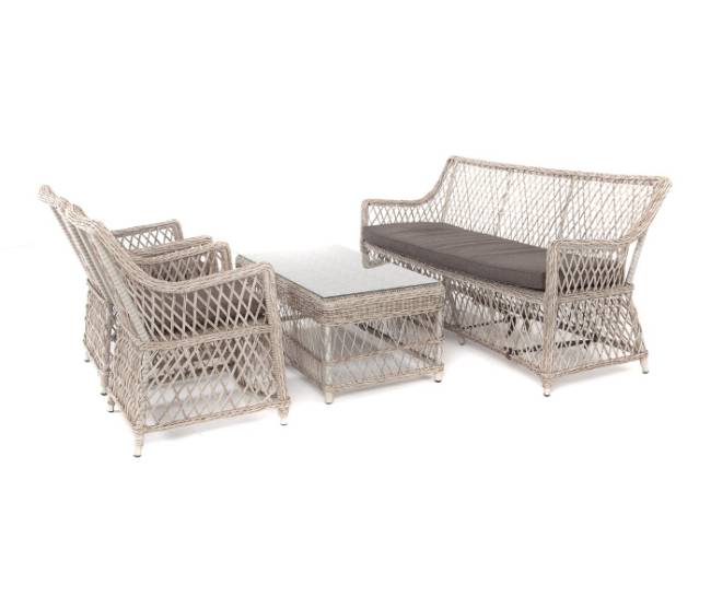 "Асти" лаунж-зона из искусственного ротанга на 4 персоны, цвет бежевый "Асти" лаунж-зона из искусственного ротанга на 4 персоны, цвет бежевый