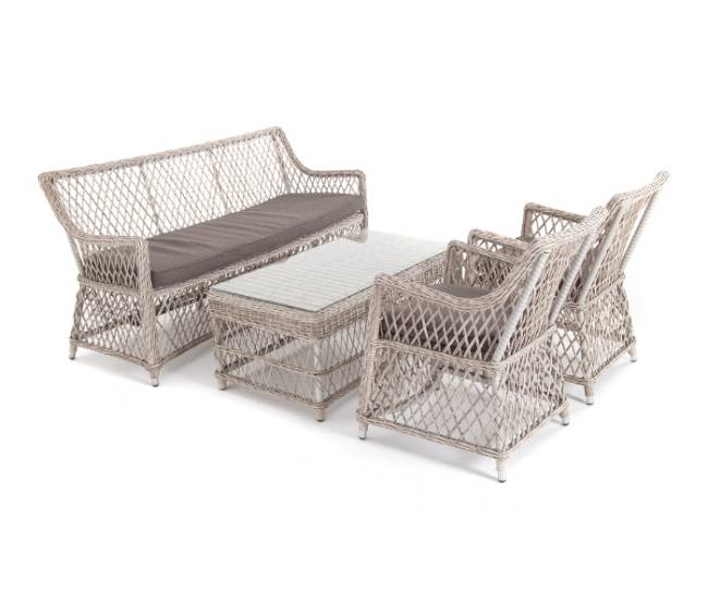 "Асти" лаунж-зона из искусственного ротанга на 4 персоны, цвет бежевый "Асти" лаунж-зона из искусственного ротанга на 4 персоны, цвет бежевый