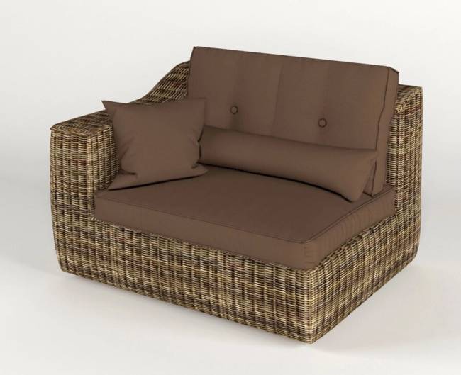 Угол правый "Сенатор", из искусственный ротанга, темно-светло-коричневый