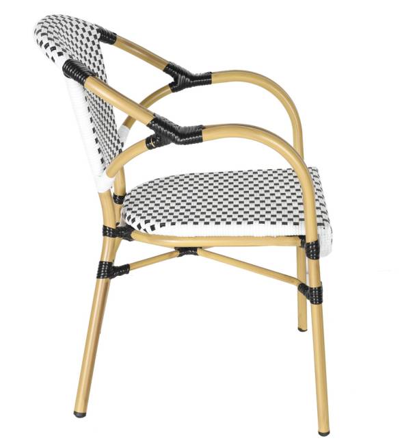"Кабри" плетеный стул из искусственного ротанга, цвет черно-белый