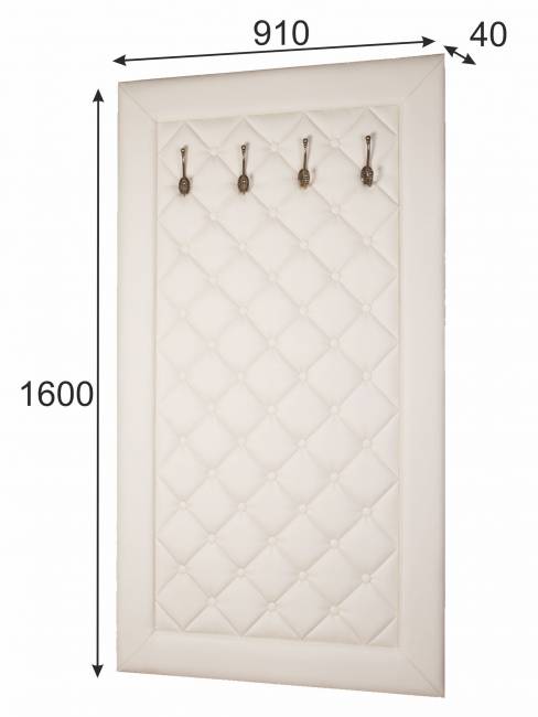 Вешалка в прихожую Оливия Н2 экокожа молочный Вешалка в прихожую Оливия Н2 экокожа молочный