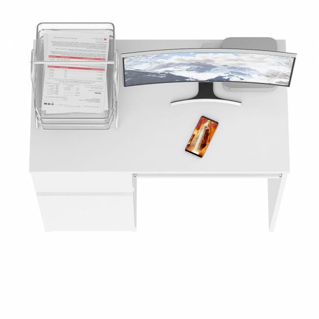 Стол компьютерный Мори МС-1 левый цвет белый