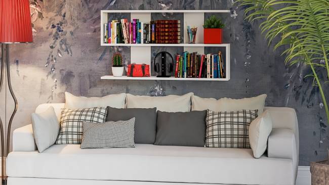 Навесная полка Мори 1200 цвет белый