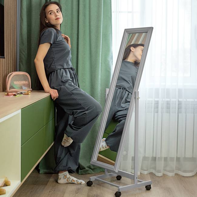 Зеркало напольное BeautyStyle 27 серый  135 см х 42,5 см