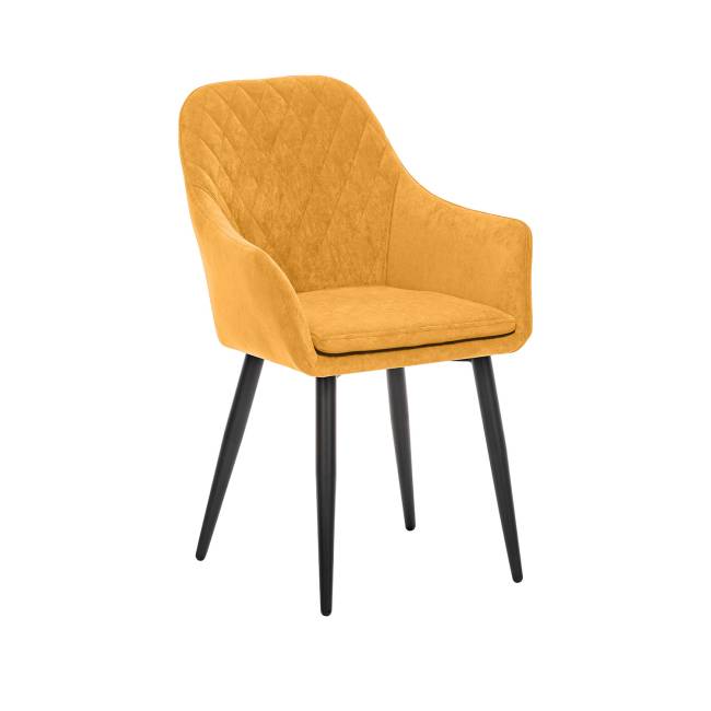 Стул с подлокотниками Leset Слим, каркас Черный, велюр Горчица Горчица Черный Стул с подлокотниками Leset Слим, каркас Черный, велюр Горчица Горчица Черный