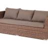 "Капучино" диван из искусственного ротанга трехместный, цвет коричневый