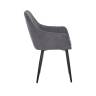 Стул с подлокотниками Leset Слим, каркас Черный, велюр Графит Графит Черный