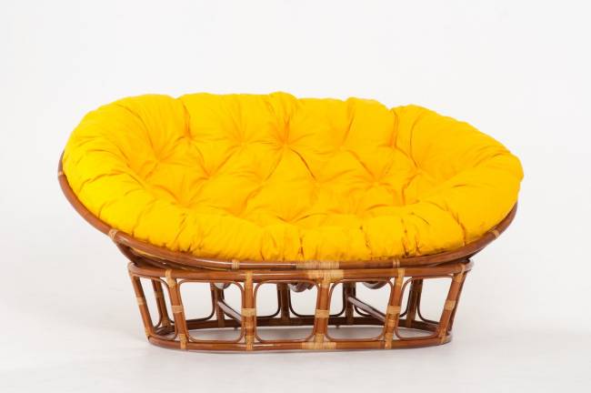 Кресло "MAMASAN" коньяк желтая подушка Кресло "MAMASAN" коньяк желтая подушка