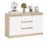 Комод-тумба три ящика и две дверки Мори МК1200.3 цвет дуб сонома/белый Комод-тумба три ящика и две дверки Мори МК1200.3 цвет дуб сонома/белый