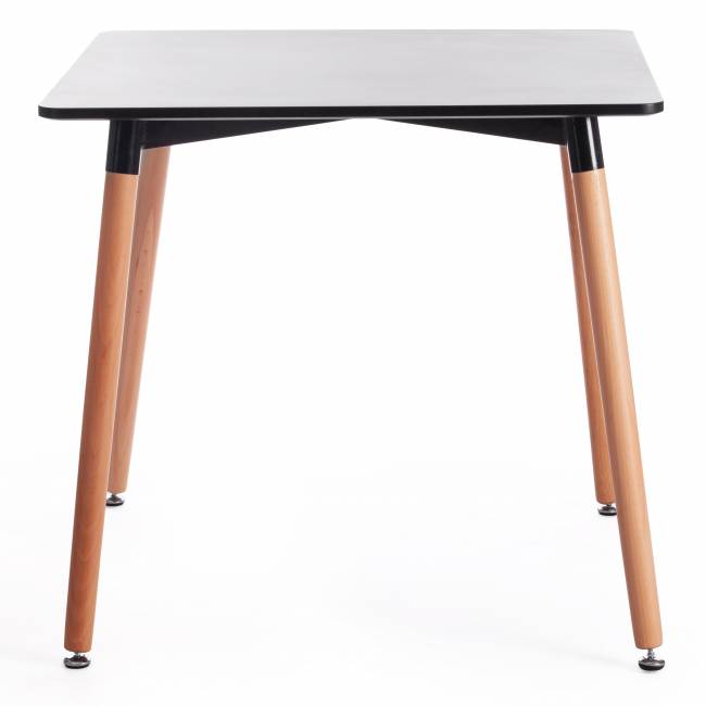 Стол JOHN (mod. T1003) МДФ/дерево, 80 х 80 х 75 см , Black (черный)/ Natural (натуральный) Black (черный)/ Natural (натуральный) МДФ/дерево