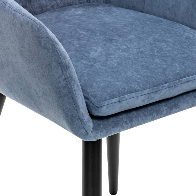 Стул с подлокотниками Leset Слим, каркас Черный, велюр Синий Синий Черный Стул с подлокотниками Leset Слим, каркас Черный, велюр Синий Синий Черный