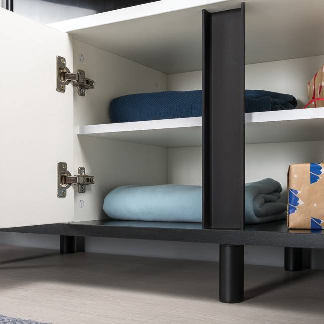 Комплект мебели в спальню Валенсия № 11 цвет белый шагрень/чёрный