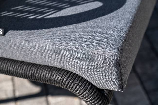 "Милан" лаунж-зона 4-местная плетеная из роупа (веревки), каркас алюминиевый темно-серый, роуп темно-серый