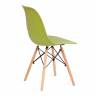 Стул CINDY (EAMES) (mod. 001) дерево бук/металл/сиденье пластик, 51x46x82см, оливковый 66012 (Комплект из 4 шт.) оливковый 66012 дерево бук/металл/сиденье пластик