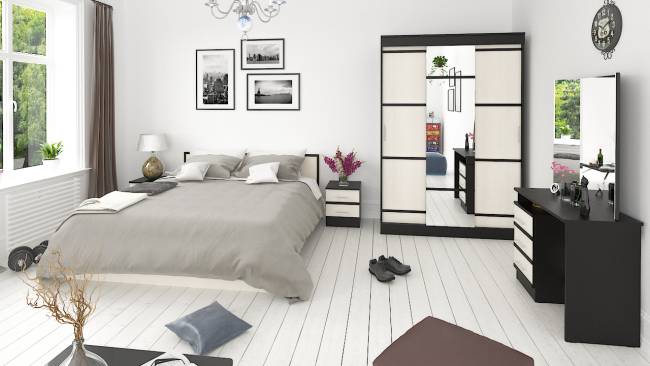 Сакура Кровать 1800 цвет венге/дуб лоредо Сакура Кровать 1800 цвет венге/дуб лоредо