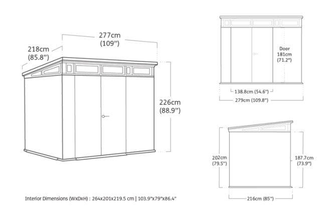Сарай "Кортина 9х7" (размеры 279 х 216 см)