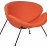 Кресло дизайнерское DOBRIN EMILY, оранжевая ткань AF, черное основания