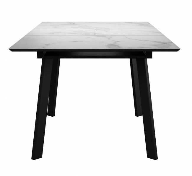 Стол DikLine SFH125 стекло Оптивайт Белый мрамор/подстолье черное