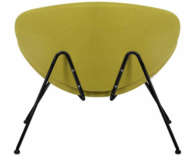 Кресло дизайнерское DOBRIN EMILY, светло-зеленая ткань AF3, черное основание