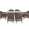 "Амароне" обеденная группа из искусственного ротанга на 6 персон, цвет коричневый "Амароне" обеденная группа из искусственного ротанга на 6 персон, цвет коричневый