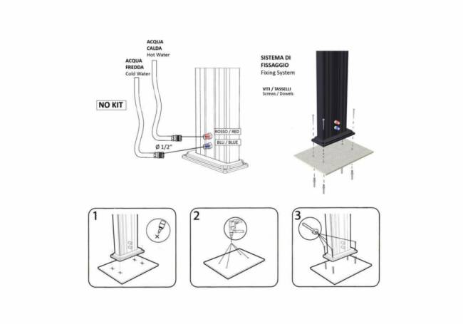 Душ уличный Jolly A 525 голубой 165х150х2260 мм