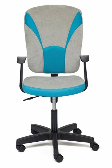 Кресло компьютерное TetChair «Остин» (Ostin) (Серая ткань «Mirage grey» + Бирюзовая сетка)