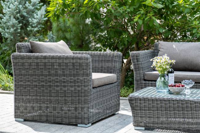 "Капучино Сингл" лаунж-зона из искусственного ротанга, цвет графит "Капучино Сингл" лаунж-зона из искусственного ротанга, цвет графит