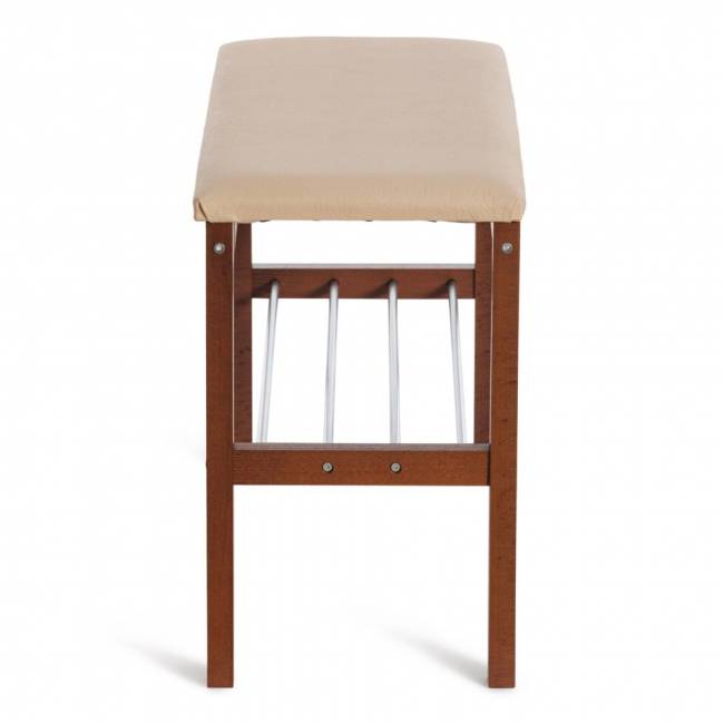 Банкетка BERYL дерево / экокожа, 67*31*49 см, темный орех/бежевый Банкетка BERYL дерево / экокожа, 67*31*49 см, темный орех/бежевый