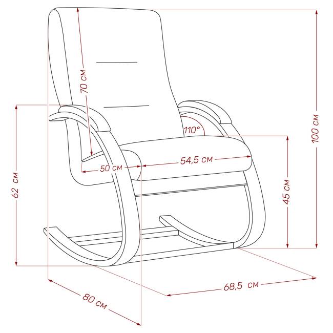 Кресло-качалка Leset Милано Венге Dundi 108