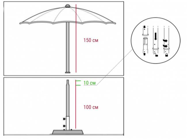 Зонт пляжный профессиональный с клапаном Cezanne тортора Ø2400 мм Зонт пляжный профессиональный с клапаном Cezanne тортора Ø2400 мм