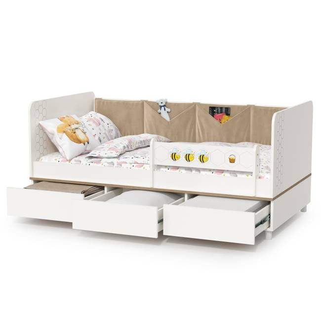 Детская кровать с ящиками Эйп 11.40 цвет белый/дуб белый