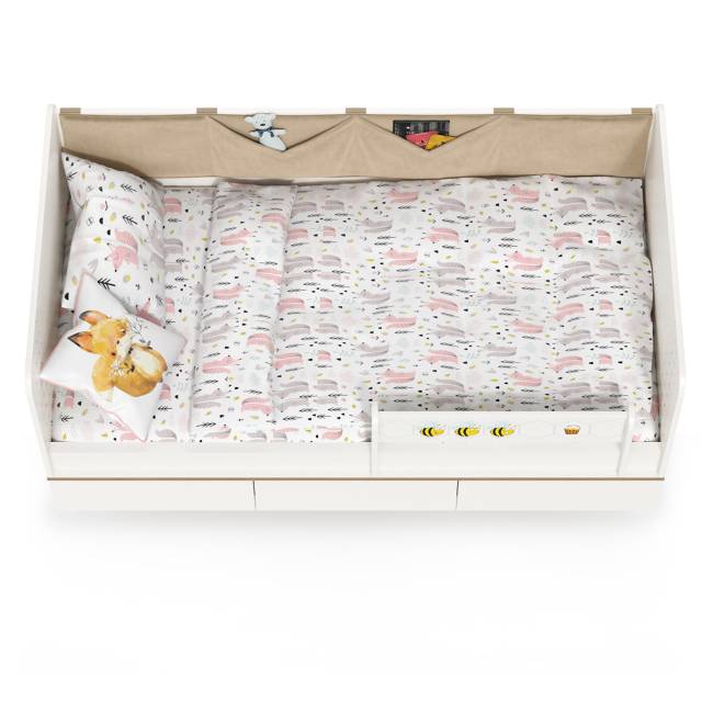 Детская кровать с ящиками Эйп 11.40 цвет белый/дуб белый