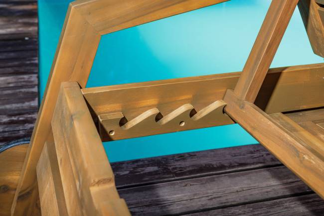 Комплект из 2-х шезлонгов PAOLO из акации и столика LUCIO Комплект из 2-х шезлонгов PAOLO из акации и столика LUCIO