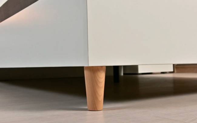 Комод четыре ящика Муссон и кровать со спальным местом 1600х200 цвет белый/дуб эндгрейн элегантный