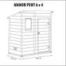 Сарай "Манор Пент 6x4" (размеры 175 x 103 см), серый
